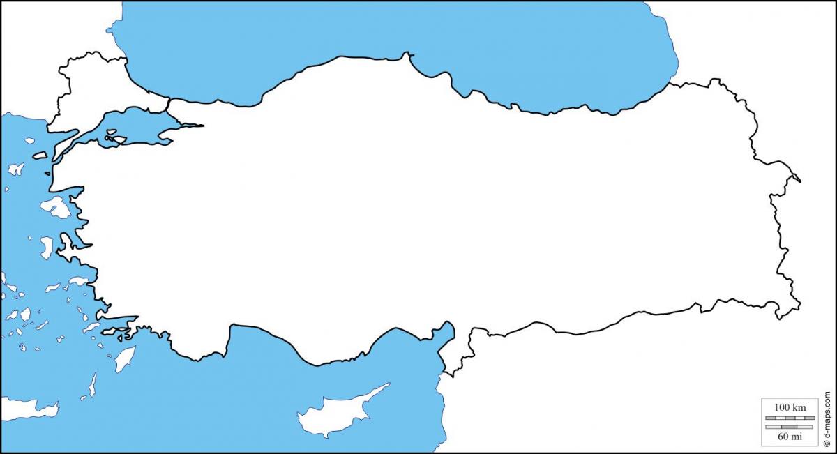 Lege kaart van Turkije