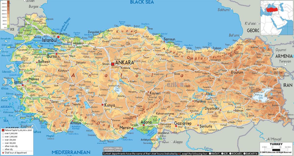 Turkije landkaart