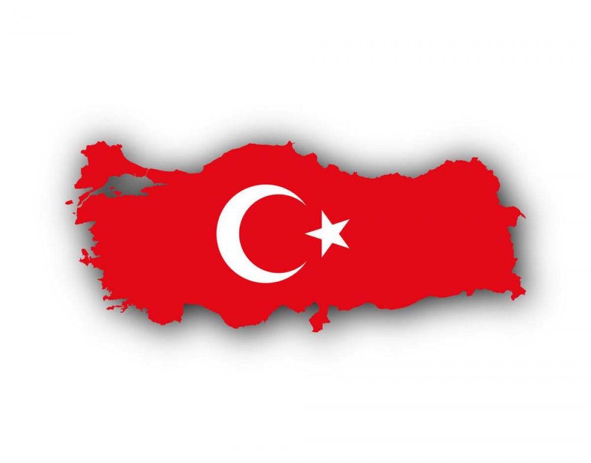 Kaart van de vlag van Turkije